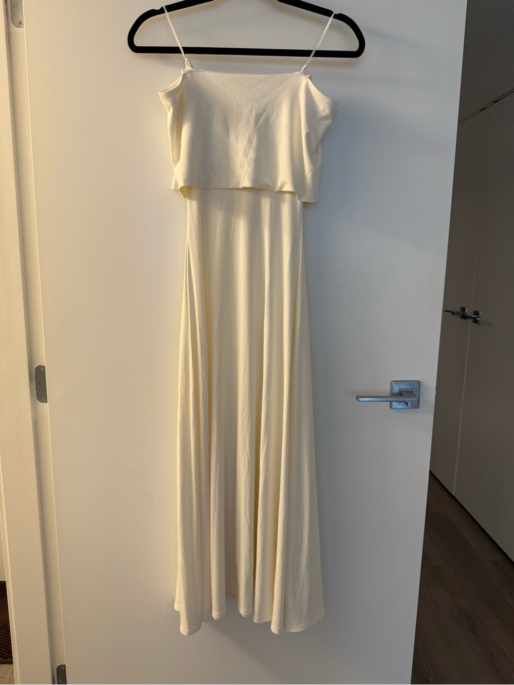 Babaton Cream Strapless Maxi Slip Dress